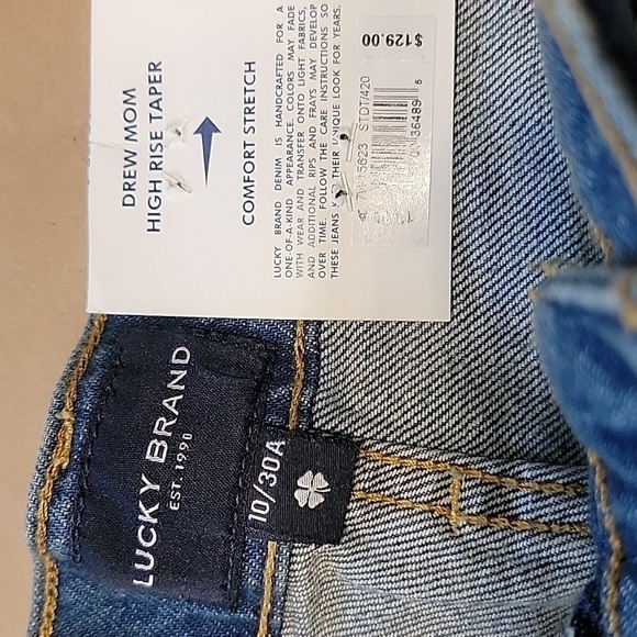Lucky Brand Size 10/30 Ankle Drew Mom High Rise Taper Blue Jean NEW with Tag - Picture 9 of 14